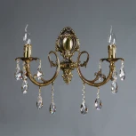 Бра Ambiente by Brizzi Alicante 8888/2 PB Tear Drop (220V, хрусталь Asfour, подвески, подсвечник, свеча)