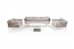 Лаунж-зона плетеная из роупа 5-местная, цвет серо-коричневый 4SIS Касабланка KASS3C2T-4-SET