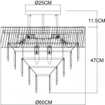 Потолочная люстра на штанге Arte Lamp Muscida A1004PL-10SI (220V, хрусталь)