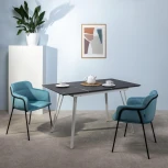 Стол R-Home Диего раздвиж. 120-160*80 мрамор графит_БЕЛЫЙ