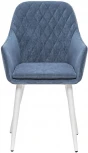 Стул с подлокотниками Слим, каркас Белый, велюр Синий 2500000185922 Leset