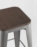 Стул барный Stool Group TOLIX WOOD серебристый матовый УТ000000498