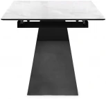 Стеклянный стол Woodville Денхольм 240(290)х100х75 белый мрамор / черный 553548