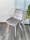 Стул MIAMI G062-37 светло-серый, велюр / белый каркас M-City 628M04296