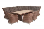 Обеденная группа угловая из искусственного ротанга, цвет коричневый 4SIS Бергамо BS6CT-5-SET brown