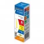 Лампа светодиодная диммируемая, прозрачная, теплый белый свет 3000K Volpe Optima Филамент Dim LED-CW35-6W/3000K/E14/CL/DIM/SLF