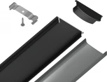 Алюминиевый профиль накладной гибкий для светодиодной ленты до 15мм Ambrella Illumination GP1600BK/BK