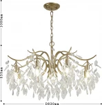 Подвесная люстра Favourite Brillo 3003-9P (220V, хрусталь, на цепи, лепестки, листья, ветки)