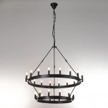 Подвесная большая люстра ярусная Citilux Смитсон CL470230 (на цепи, свеча, круглые, под старину, кольцо)