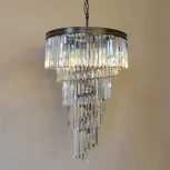 Подвесная люстра ярусная каскадная Citilux Мартин CL332171 (220V, хрусталь)