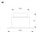 Встраиваемый точечный светильник MS-GLORY-BUILT-R54-5W Warm3000 (NI, 60 deg, 230V) (Arlight, IP54 Металл) 047291 (LED)