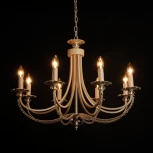 Подвесная люстра Abrasax Josephine 3007/8(creamgold) (220V, на цепи, свеча)