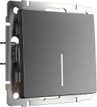 Выключатель одноклавишный проходной с подсветкой (графит матовый) Werkel W1112164 (a063101)