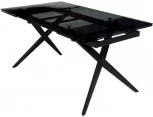 Стол ADRIA 160 SMOKED BLACK GLASS Дымчато-черное стелко/ черный каркас М-City