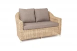 Диван из искусственного ротанга двухместный, цвет соломенный 4SIS Кон Панна YH-C2808W