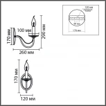 Бра Lumion Incanto 8033/1W металл/стекло, медь/прозрачный E14 1*40W 220V