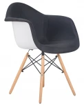 Стул обеденный DAW ROSS (ножки светлый бук, сиденье 012 белый пластик, чёрная ткань)