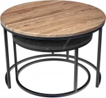 Набор кофейных столиков Bradex Home Tango орех и серый мрамор с черными ножками, 2шт (RF 0662)