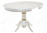 Деревянный стол Woodville Павия 100 молочный с золотой патиной 406087