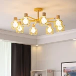 Потолочная люстра на штанге Corf B3 Yellow 8 Lamps ImperiumLoft Corf-B01 (189497-26) (220V)