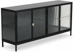 Сервант 4-х дверный The One ОГОГО (арт.774636), (ЛДСП,Металл,Стекло/Черный)