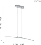 Подвесной линейный светодиодный светильник Eglo Lasana 95147