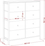Комод Leset Хайди 8 ящиков (Сталь/Экокожа) Leset арт.2500000224409