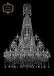 Подвесная большая люстра Art Classic 11.12 11.12.20+10+5.400.3d.XL-172.Cr.Sp (220V, хрусталь, на цепи, подсвечник, свеча)