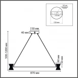 Люстра подвесная Lumion Vinora 8341/54L LEDIO LN черный/прозрачный металл/акрил LED 54W 3000K 220V