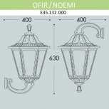 Настенный фонарь уличный Fumagalli Noemi E35.132.000.BYH27 (220V, IP55)