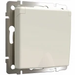 Розетка с заземлением и шторками c крышкой IP44 (айвори матовый) Werkel W1171262 (a059276)
