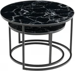 Набор кофейных столиков Tango чёрный мрамор с чёрными ножками, 2шт Bradex Home RF 0375