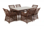 Обеденная группа плетеная, цвет коричневый 4SIS Латте LC6T-7-SET brown
