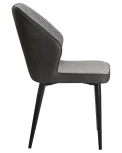 Стул обеденный KEVIN (черные матовые ножки, Сиденье серая ткань FC-09, Спинка антрацит кожзам RU-08)