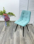 Стул CHILLI-Q аквамарин #H50, велюр / черный каркас, 4 шт./1 к