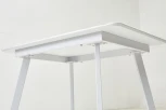 Стол АРУБА 120 нераздвижной АУРУМ, стекло/ БЕЛЫЙ каркас