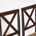 Обеденный комплект Хадсон (стол + 4 стула)/ Hudson Dining Set дерево гевея/мдф, стол: 110х70х75см / стул: 44х42х89см, cappuccino (темный орех), ткань кор.-зол. (1 Tetchair 13691