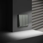 Выключатель трехклавишный (титан) Voltum S70 VLS030106