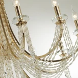 Подвесная люстра Odeon Light Capel 5063/10 золото/прозрачный/металл/хрусталь E14 10х40W (220V, подвески, на цепи, подсвечник, свеча)