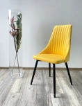 Стул Руссо Premier 16 Желтый, велюр / черный каркас