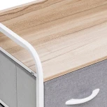 Комод Leset Ноа широкий, Каркас Белый, Светло-серый Leset (Искусственный лен/Светло-серый) арт.2500000183478