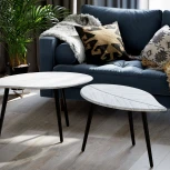 Стол журнальный Берли (12 мм) дуб грей/чёрный от фабрики Mebelik