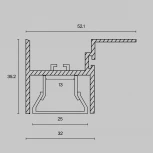 Алюминиевый профиль для натяжного потолка 52x35 Maytoni Led Strip ALM012S-2M