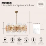 Подвесная люстра Maytoni Aster MOD007PL-10G (220V, на цепи, круглые)