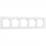 Рамка на 5 постов (белый матовый,стекло) W0051105 (a051287)