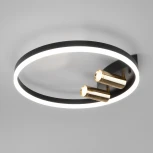 Спот Wi-Fi Eurosvet 90247/3 черный / золото (LED, 220V, управление смартфоном, голосовое управление, умный дом - Minimir Home, Алиса, Маруся, Салют, кольцо)