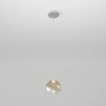 Подвесной светильник светодиодный Eurosvet WONDER со стеклянным плафоном 50232/1 LED янтарный (220V, на проводе, шар)