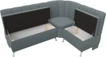 Диван кухонный угловой Кантри правый угол (Серый/Рогожка) Лига Диванов арт.122502