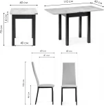 Обеденная группа Woodville Блавир белый полимер / серый полимер / метрополитан грей / черный 517035