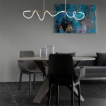 Потолочная люстра на штанге с гибким неоном Lightera Nyasa LE117L-150GA Wi-Fi (LED, 220V, управление смартфоном, голосовое управление, умный дом - Алиса, Tuya Smart, Маруся, Smart Life, Экосистема Сбер)